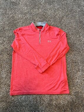 Under Armour Men's Red Heather 1/4 Zip Pullover